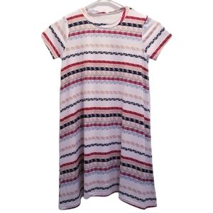 Poof! GIRL Tee Shirt Dress Striped Girl's Size Small Youth NWT